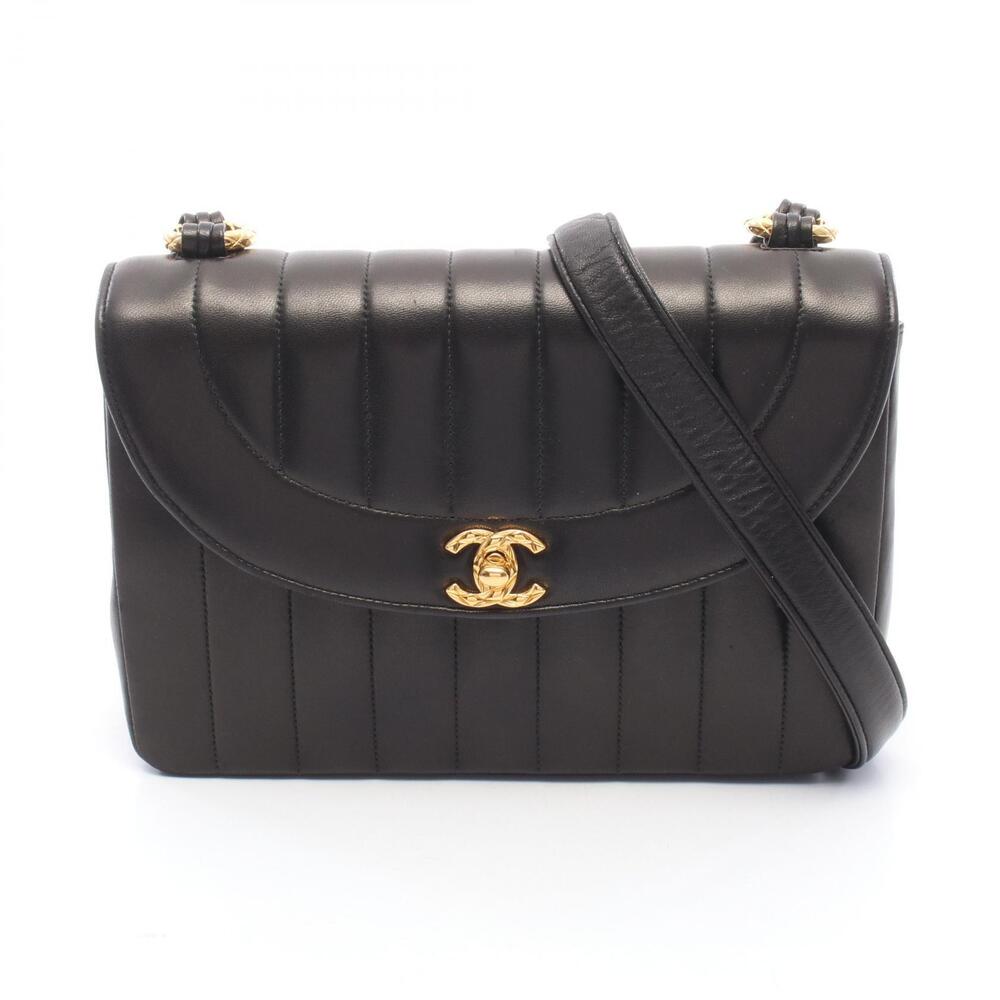 Chanel Mademoiselle Shoulder Bag Lambskin Sheepskin Black